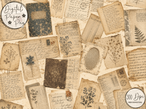 Download Vintage Ephemera Junk Journal Kit Patter - Junk journal Collection
