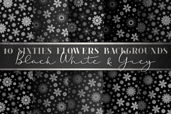 Download Vintage Black and White Retro Flowers - Retro flowers Collection