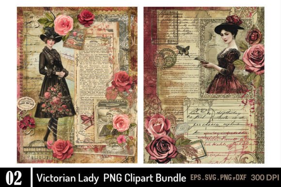 Download Vintage Victorian Lady Clipart PNG Bundl - Victorian Collection