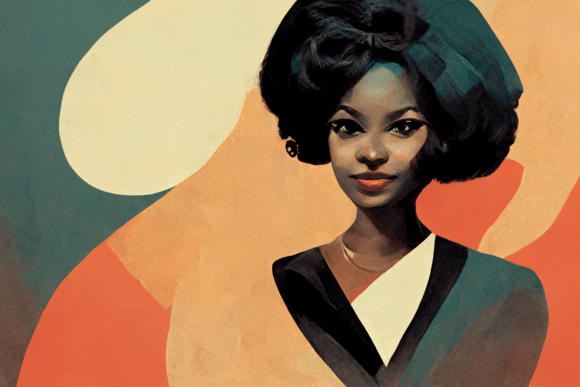 Download Elegant Black Woman in a 60s Style - Premium Resources