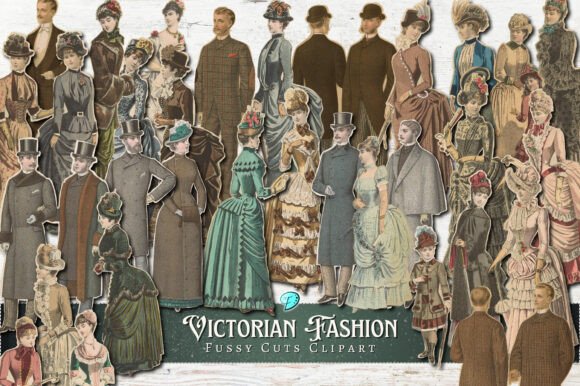Download Victorian Fashion Fussy Cut Clipart - Victorian Collection