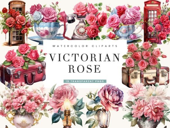Download Vintage Victorian Rose Clipart Bundle - Victorian Collection