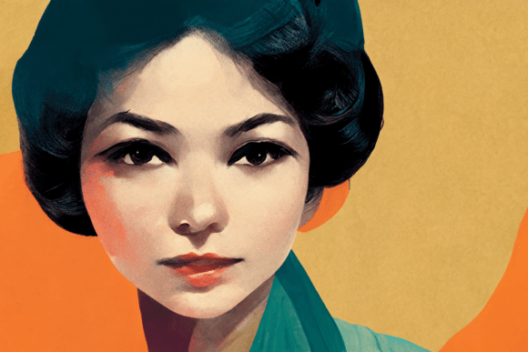 Download Elegant Asian Woman in a 60s Style - Premium Bundle