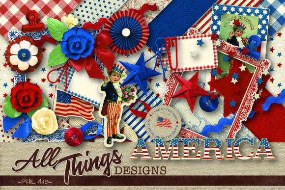 Download America Digital Scrapbook Kit - Digital scrapbook kit Collection